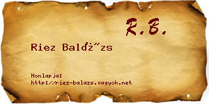 Riez Balázs névjegykártya